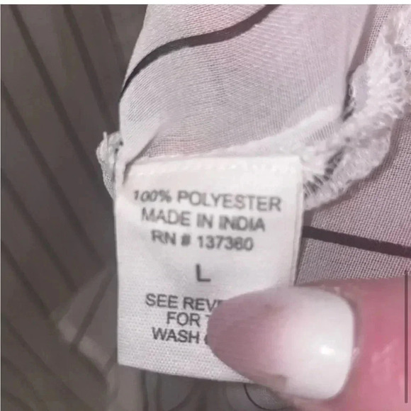 WOMENS LIVE FOR TRUTH LONG SHEER PINSTRIPE BUTTON UP SHIRT SIZE
LARGE - Picture 3 of 11